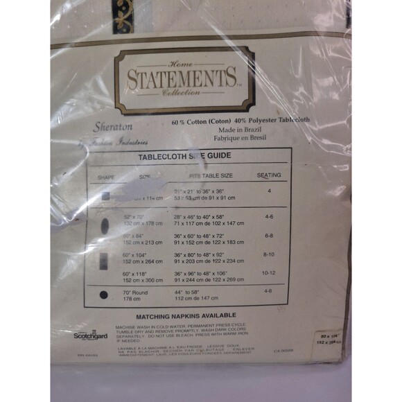 Vtg HOME STATEMENTS COLLECTION Sheraton Tablecloth Floral Trim 60"x104" Holiday - Picture 3 of 6